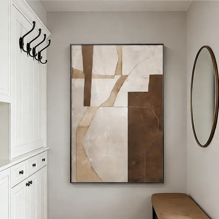 Neutral Abstract Wall Art – Modern Farmhouse Living Room Decor