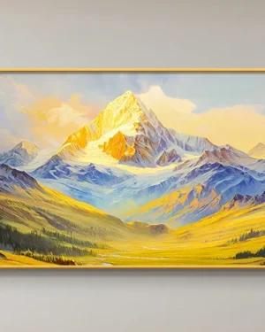 Oversized Golden Mountain Valley Large-Scale Wall Art