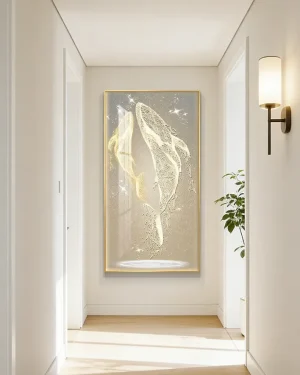 Large-Sized Whale-Themed Modern Minimalist High-End Entryway Wall Art