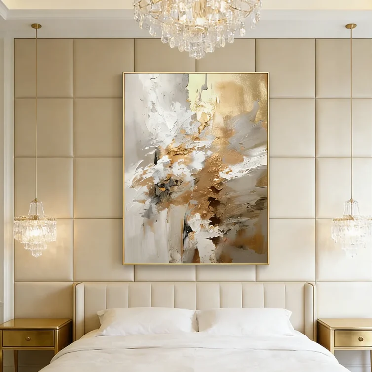 Large Gold Leaf Abstract Wall Art