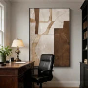 Neutral Abstract Wall Art – Modern Farmhouse Living Room Decor