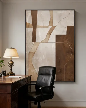 Neutral Abstract Wall Art – Modern Farmhouse Living Room Decor