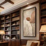 Extra Large Neutral Abstract Entryway Decorative Painting - Modern Foyer Wall Art for Large American Houses