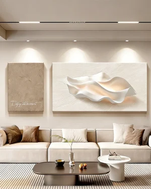 Light Luxury 3D Wavy Wall Art for Contemporary European Home