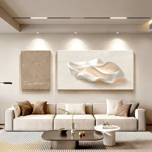 Light Luxury 3D Wavy Wall Art for Contemporary European Home