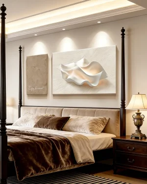 Light Luxury 3D Wavy Wall Art for Contemporary European Home