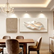 Light Luxury 3D Wavy Wall Art for Contemporary European Home