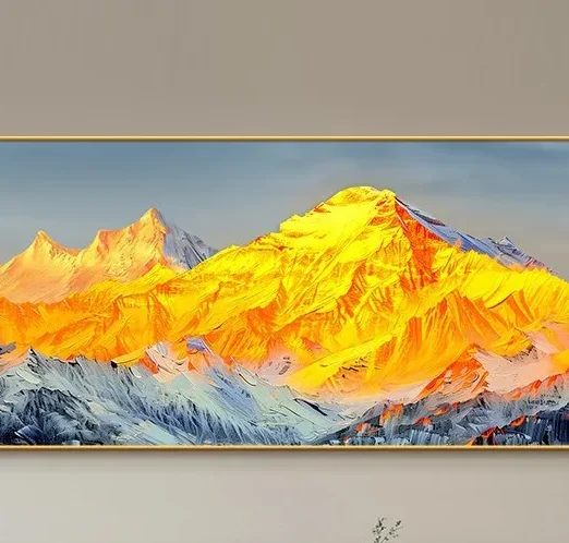 arge-Scale Impasto Mountain Decor