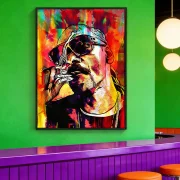 Oversized Abstract Red Figure Wall Art