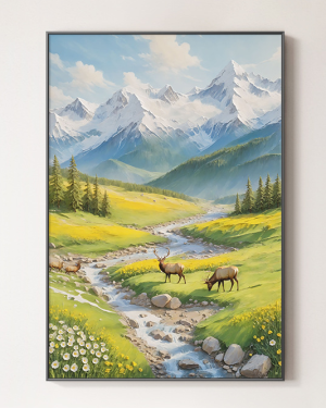 Large-Scale Wall Art- Chasing Dreams Deer Shadow（2）
