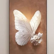 Oversized 3D Sculpted White Butterfly Wall Art