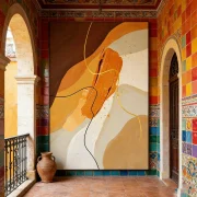 Abstract Earth Tone Landscape Flow