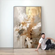 Large Gold Leaf Abstract Wall Art