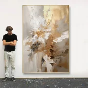 Large Gold Leaf Abstract Wall Art