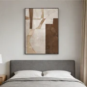 Neutral Abstract Wall Art – Modern Farmhouse Living Room Decor