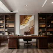 Oversized Neutral Abstract Canvas Wall Art for Large Living Room