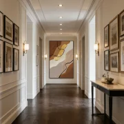 Oversized Neutral Abstract Canvas Wall Art for Large Living Room