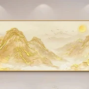 Large-Scale Wall Art Golden Peaks Under the Sun