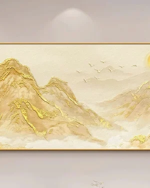 Large-Scale Wall Art Golden Peaks Under the Sun