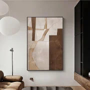 Neutral Abstract Wall Art – Modern Farmhouse Living Room Decor