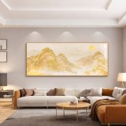 Large-Scale Wall Art Golden Peaks Under the Sun
