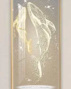 Large-Sized Whale-Themed Modern Minimalist High-End Entryway Wall Art