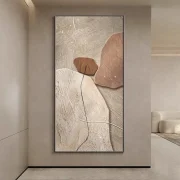 extra large neutral wall art – abstract entryway decorative painting
