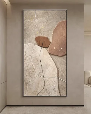 extra large neutral wall art – abstract entryway decorative painting