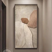extra large neutral wall art – abstract entryway decorative painting