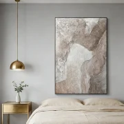Large Abstract Wall Art in Nordic-Style Living Room