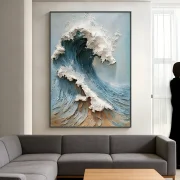 Large Abstract Wall Art in Contemporary Office