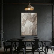 Large Abstract Wall Art in Nordic-Style Living Room