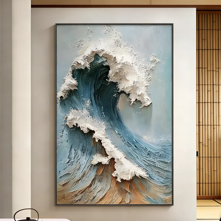 Large Abstract Wall Art in Contemporary Office