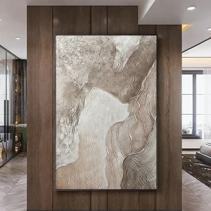 Large Abstract Wall Art in Nordic-Style Living Room