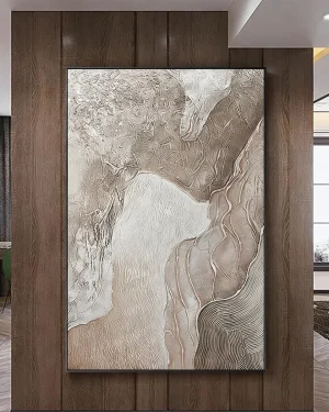 Large Abstract Wall Art in Nordic-Style Living Room