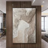 Large Abstract Wall Art in Nordic-Style Living Room