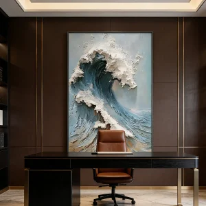 Large Abstract Wall Art in Contemporary Office