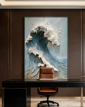 Large Abstract Wall Art in Contemporary Office