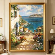 Mediterranean-Coastal-Landscape-Art