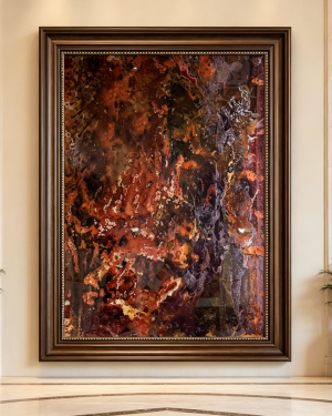 Luxury Earth Tones Ferrous Rock Wall Decor for Hotel Lobby