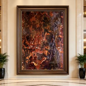 Luxury Earth Tones Ferrous Rock Wall Decor for Hotel Lobby